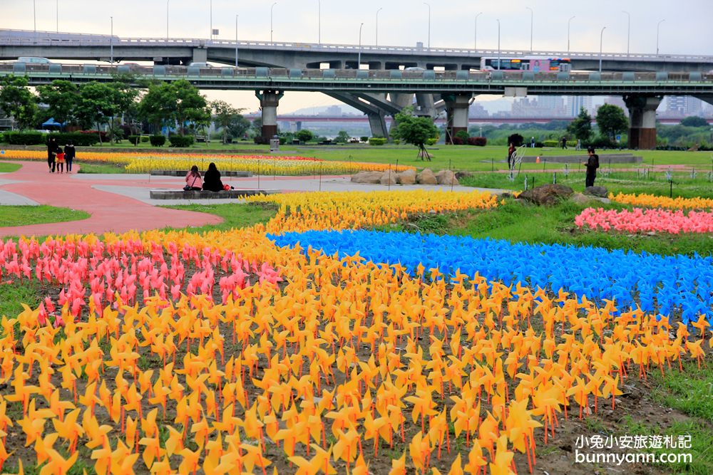 板橋新約會點 | 江翠礫間水岸蝴蝶公園，走進浪漫星空隧道、九萬隻風車組的夢幻大地景色！