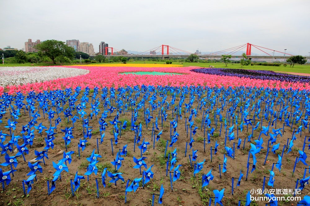 板橋新約會點 | 江翠礫間水岸蝴蝶公園，走進浪漫星空隧道、九萬隻風車組的夢幻大地景色！