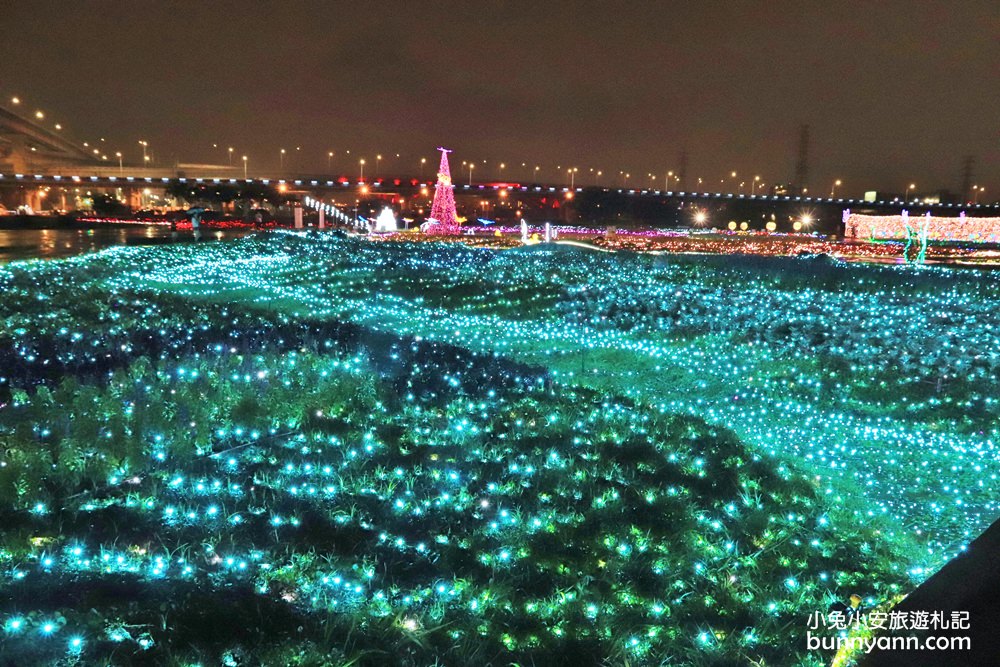 新北景點》板橋江翠礫間水岸蝴蝶公園，美拍星空隧道、閃亮亮光雕地景~