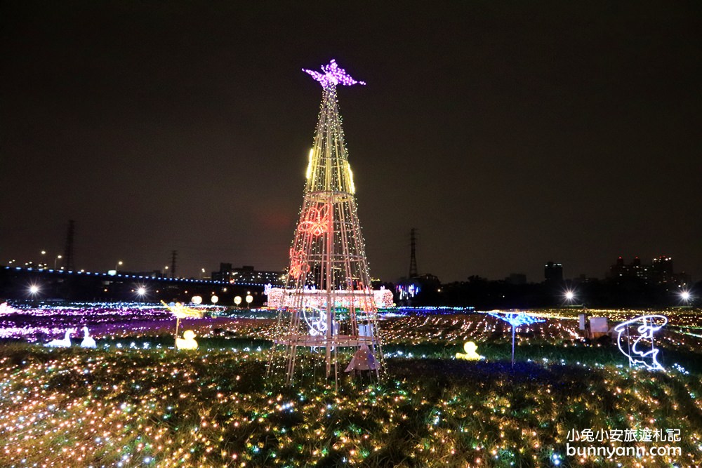 新北景點》板橋江翠礫間水岸蝴蝶公園，美拍星空隧道、閃亮亮光雕地景~