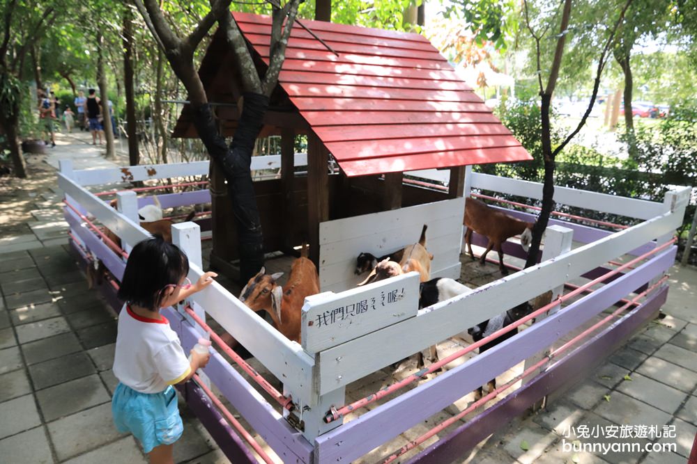 台南景點》樹谷農場，超多可愛小動物能餵食，還有樹屋溜滑梯與大沙坑好放電～