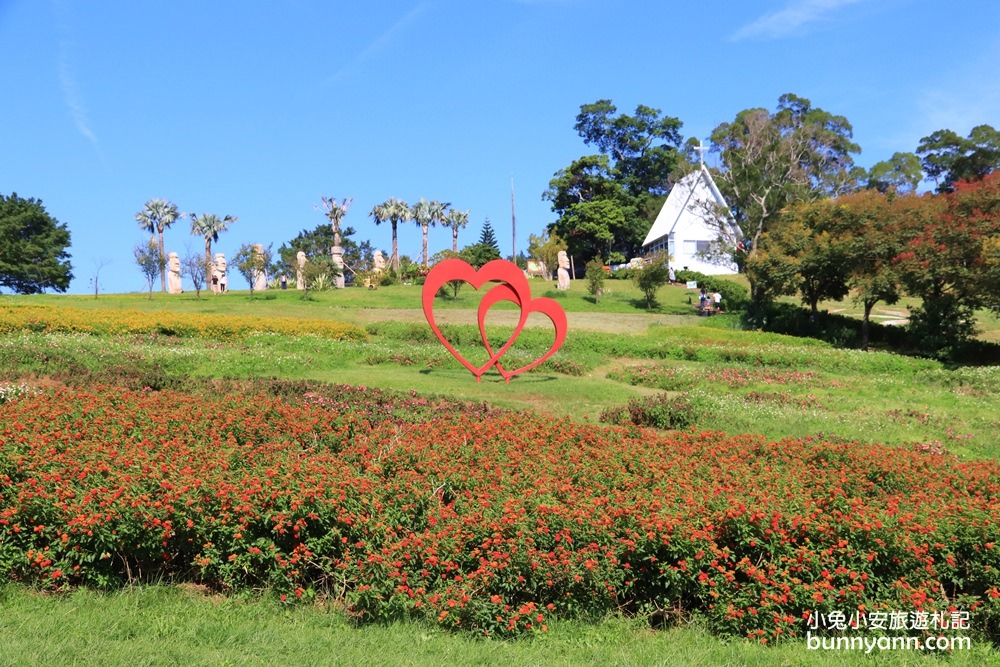 桃園景點》大溪花海農場，神秘復活島摩艾石像，全新優雅英國館秘密花園登場~