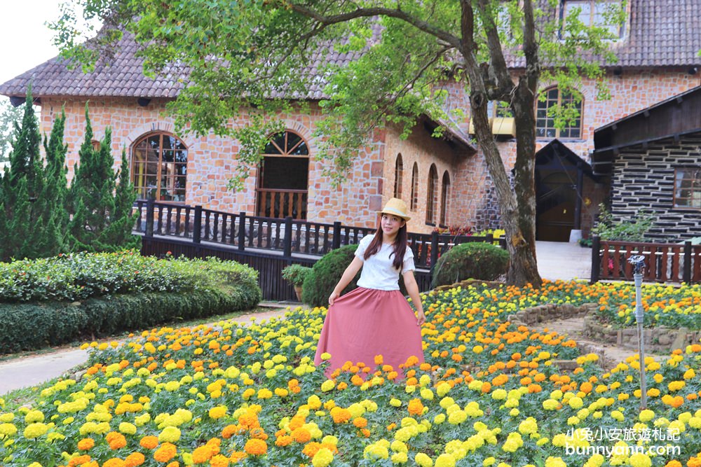 台中景點》實現歐洲旅行夢想，新社古堡唯美城堡建築、宮廷花園、瀑布小徑隨手拍都像歐洲~