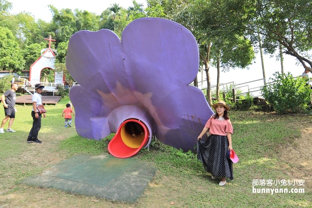 嘉義景點》綠盈牧場(粉牛樂園)全年齡都適合，牽牛花溜滑梯超好玩