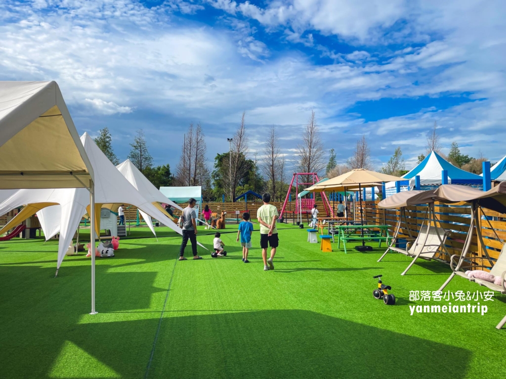 嘉義中埔【萌寵村親子樂園】暢遊十幾種無動力設施，餵動物真有趣