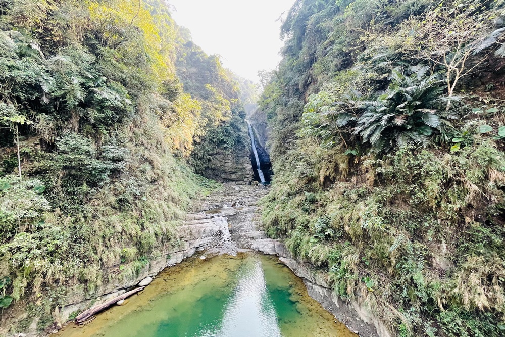 竹山景點推薦》瑞龍瀑布園區(環境)，漫遊森林步道與山谷吊橋。